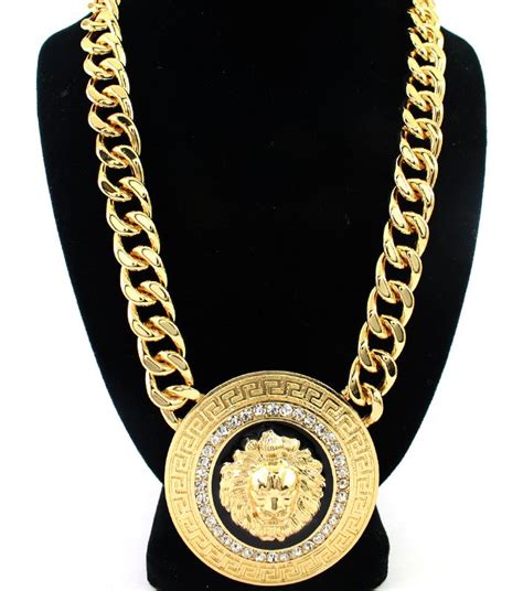 versace t shirt lion|authentic versace lion necklace.